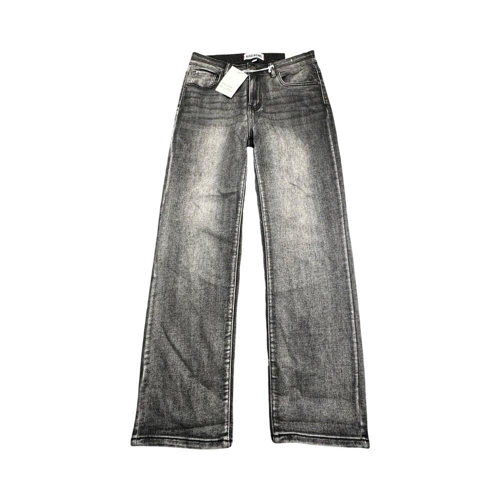 Disclosure Jeans Women 11/30 Black Slim Straight MidRise Acid Wash Stretch Denim